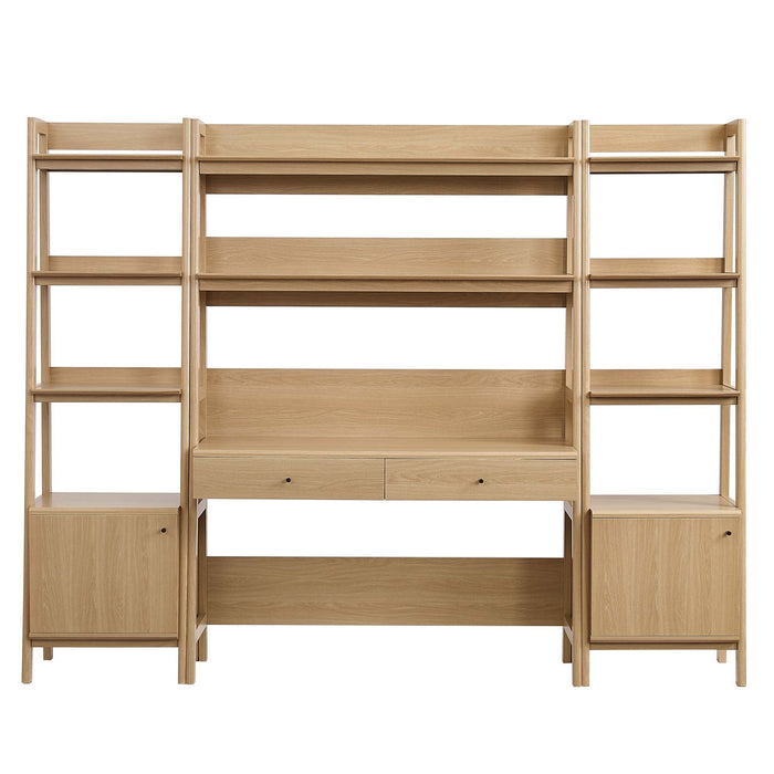Bixby 3-Piece Wood Office Desk and Bookshelf - view 5