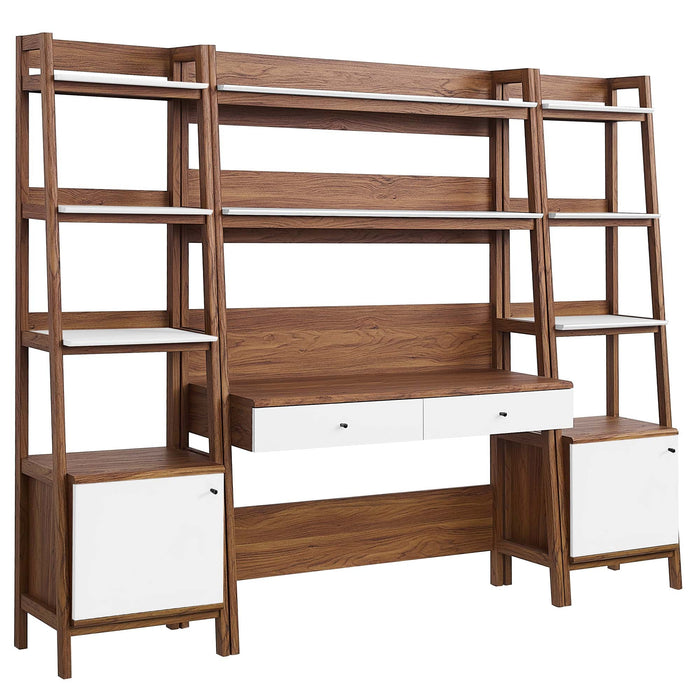 Bixby 3-Piece Wood Office Desk and Bookshelf - view 12
