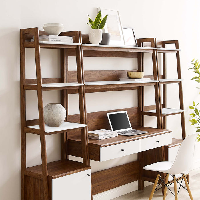 Bixby 3-Piece Wood Office Desk and Bookshelf - view 11
