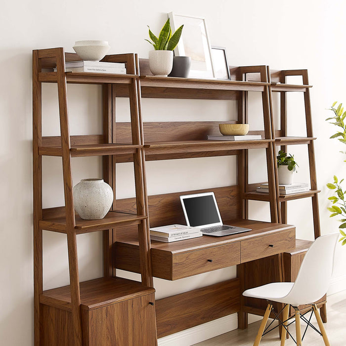 Bixby 3-Piece Wood Office Desk and Bookshelf - view 6