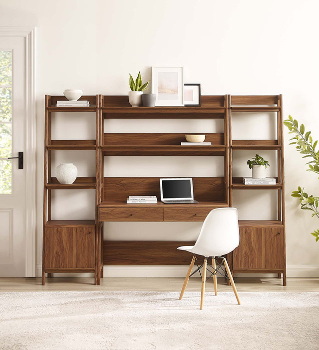 Bixby 3-Piece Wood Office Desk and Bookshelf - view 9