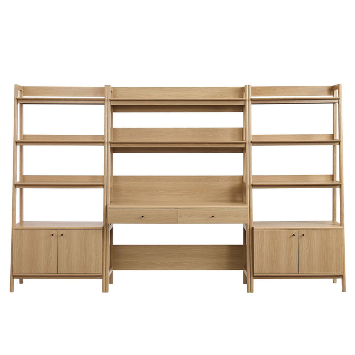 Bixby 3-Piece Wood Office Desk and Bookshelf - view 5
