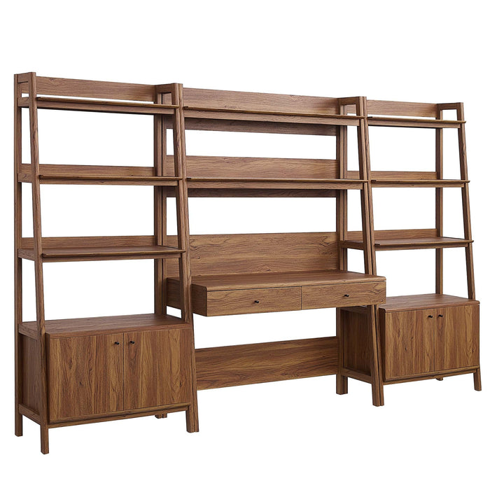 Bixby 3-Piece Wood Office Desk and Bookshelf - view 7