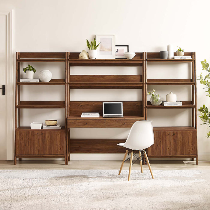 Bixby 3-Piece Wood Office Desk and Bookshelf - view 8