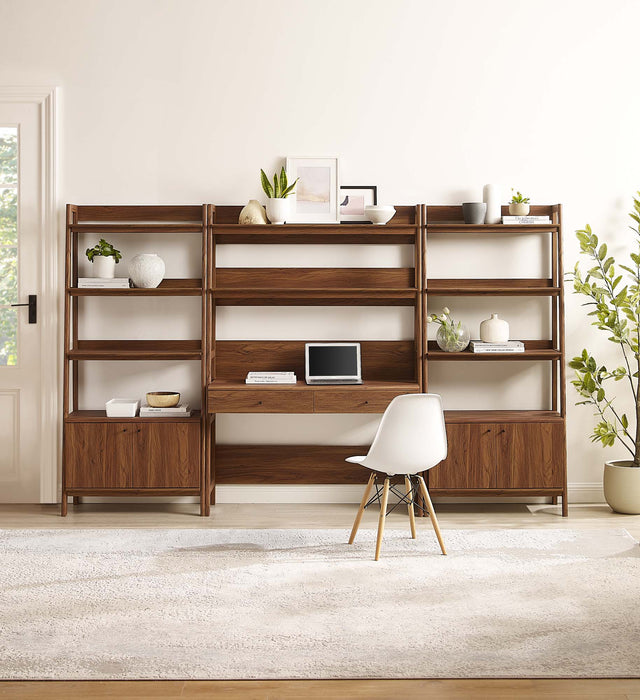Bixby 3-Piece Wood Office Desk and Bookshelf - view 9