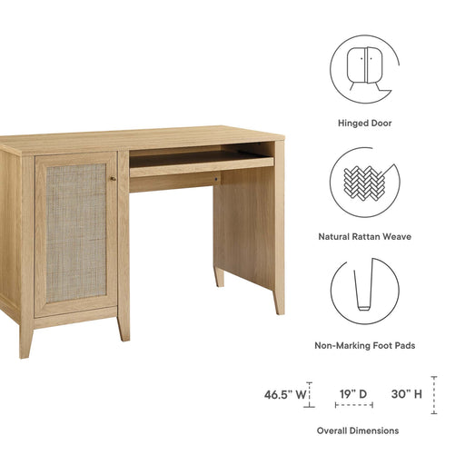 Modway Soma 47" Office Desk in Brown - Side View
