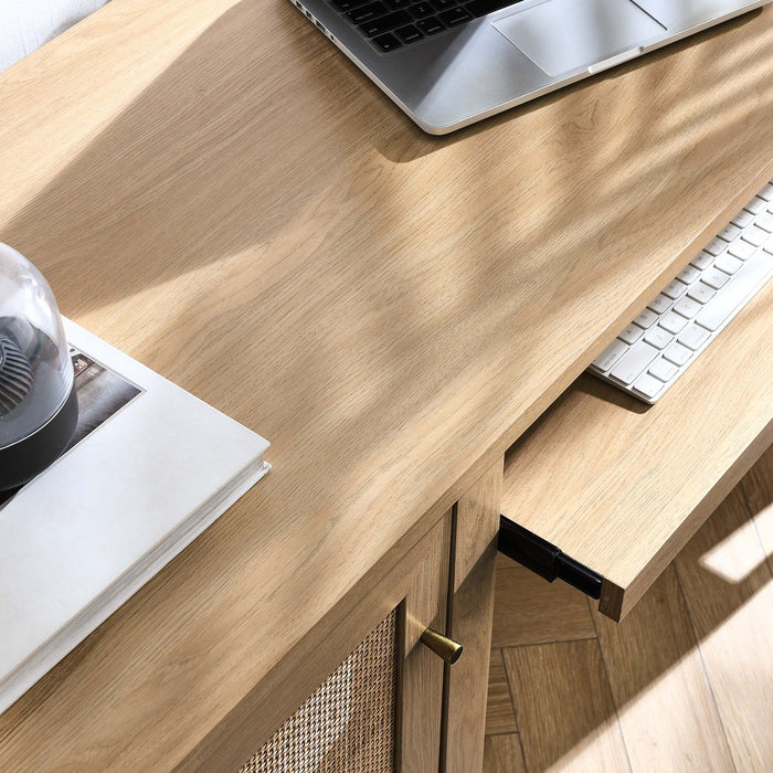 Modway Soma 47" Office Desk in Brown - Detail View