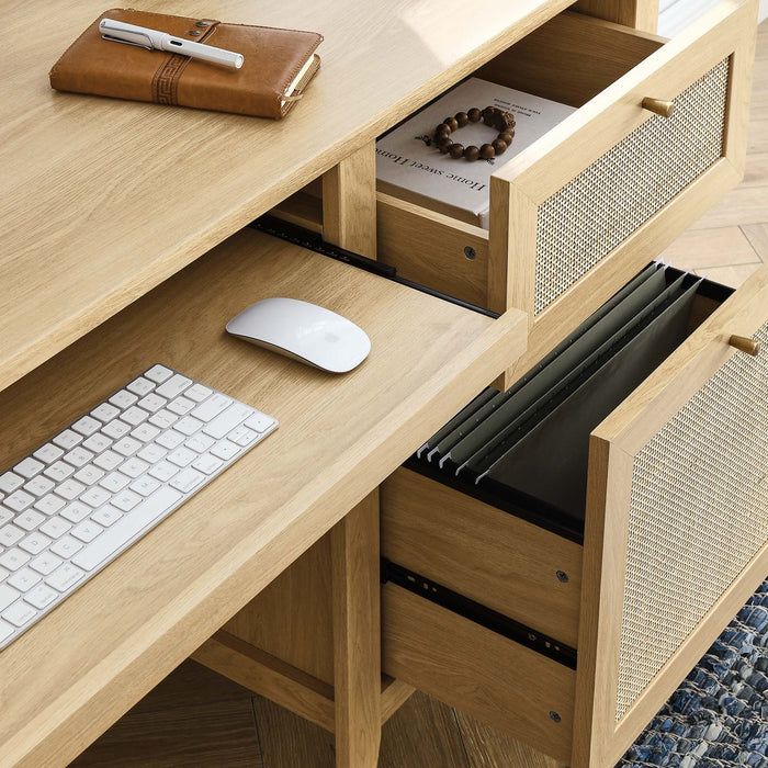Modway Soma 63" Office Desk in Brown - Detail View