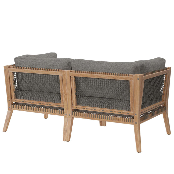Clearwater Outdoor Patio Teak Wood Loveseat - view 6