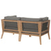 Clearwater Outdoor Patio Teak Wood Loveseat - view 6