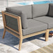Clearwater Outdoor Patio Teak Wood Loveseat - in lifestyle setting