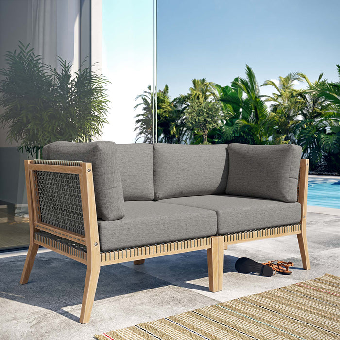 Clearwater Outdoor Patio Teak Wood Loveseat - Modway \outdoor\sofas & sectionals