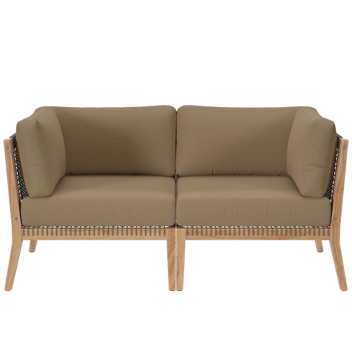 Clearwater Outdoor Patio Teak Wood Loveseat - view 10