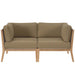 Clearwater Outdoor Patio Teak Wood Loveseat - view 10