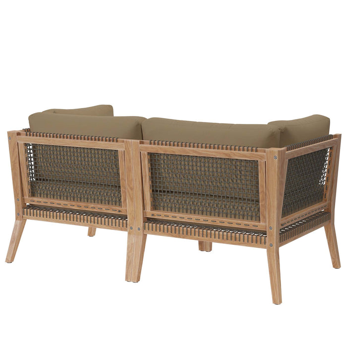 Clearwater Outdoor Patio Teak Wood Loveseat - view 14