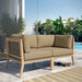 Clearwater Outdoor Patio Teak Wood Loveseat - view 9