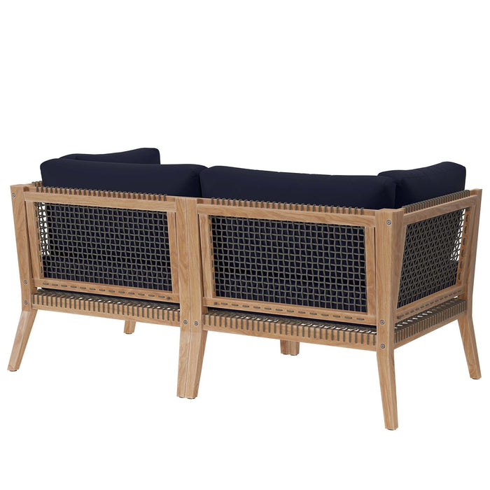 Clearwater Outdoor Patio Teak Wood Loveseat - view 22