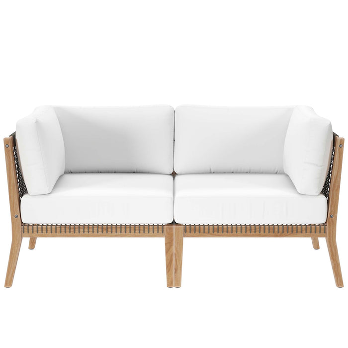 Clearwater Outdoor Patio Teak Wood Loveseat - view 26