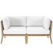 Clearwater Outdoor Patio Teak Wood Loveseat - view 26