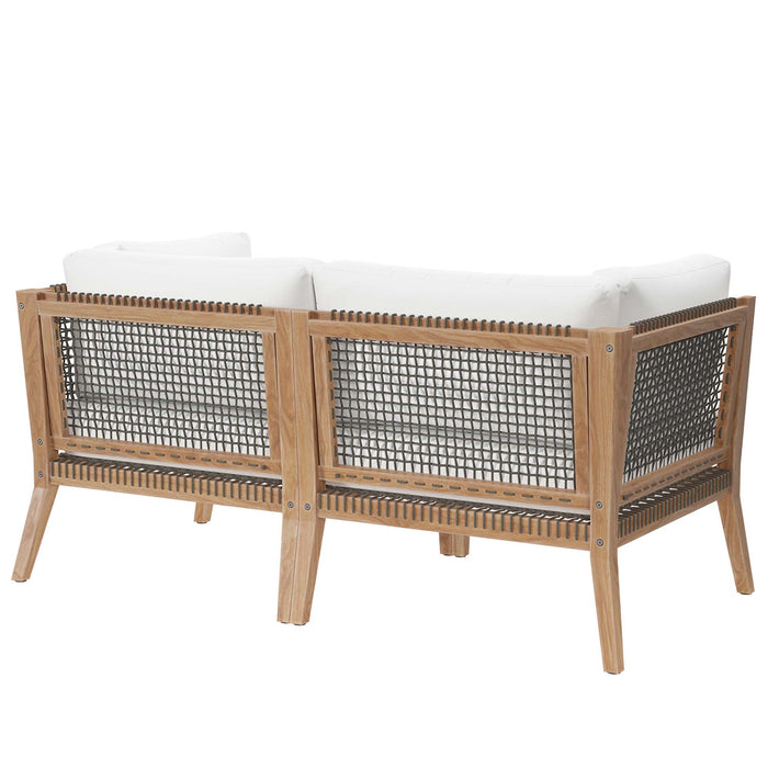 Clearwater Outdoor Patio Teak Wood Loveseat - view 30