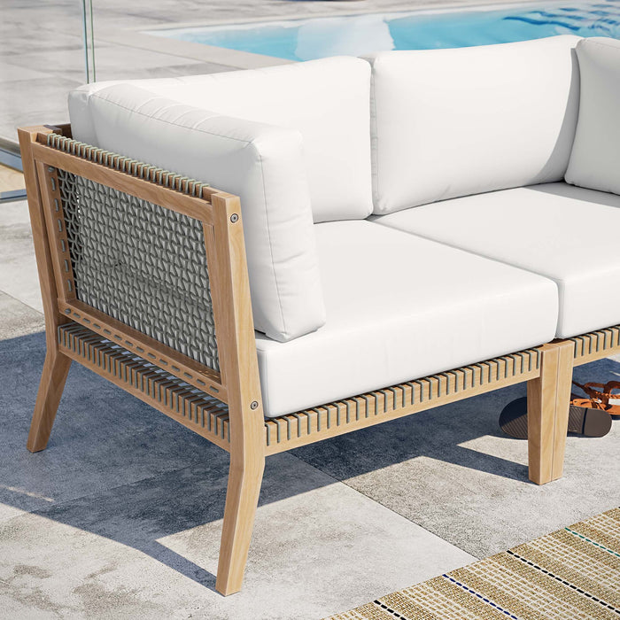 Clearwater Outdoor Patio Teak Wood Loveseat - view 28