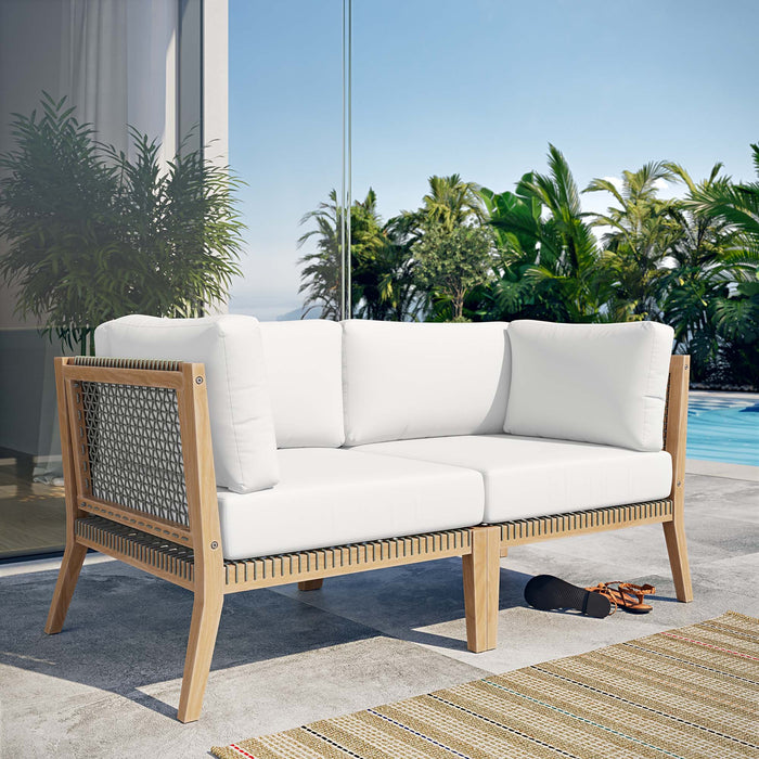 Clearwater Outdoor Patio Teak Wood Loveseat - view 25