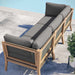 Clearwater Outdoor Patio Teak Wood Sofa - in lifestyle setting