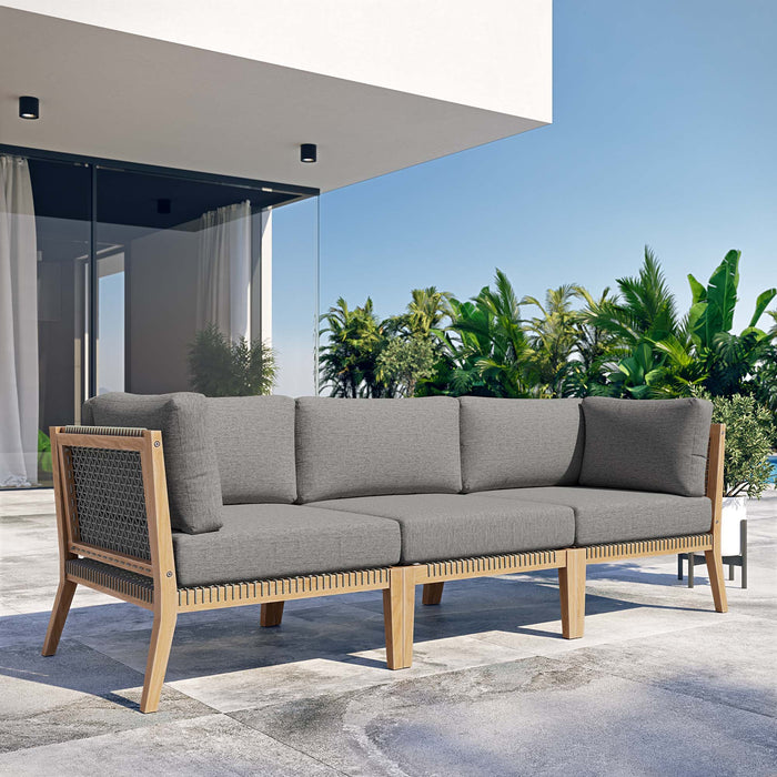 Clearwater Outdoor Patio Teak Wood Sofa - Modway \outdoor\sofas & sectionals