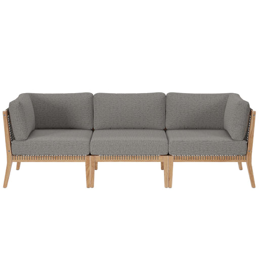 Clearwater Outdoor Patio Teak Wood Sofa - alternate angle view