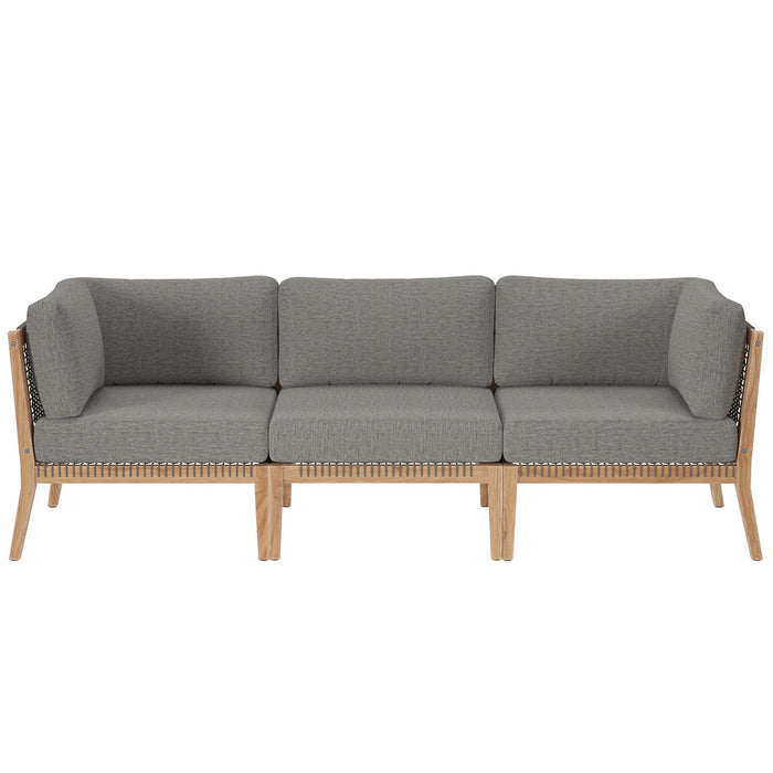 Clearwater Outdoor Patio Teak Wood Sofa - alternate angle view