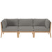 Clearwater Outdoor Patio Teak Wood Sofa - alternate angle view