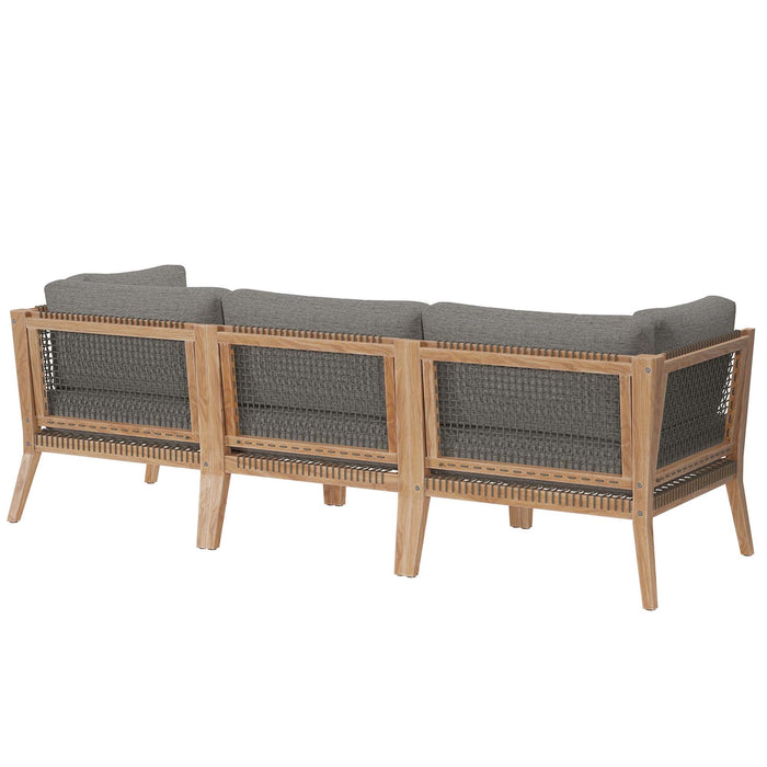 Clearwater Outdoor Patio Teak Wood Sofa - view 10