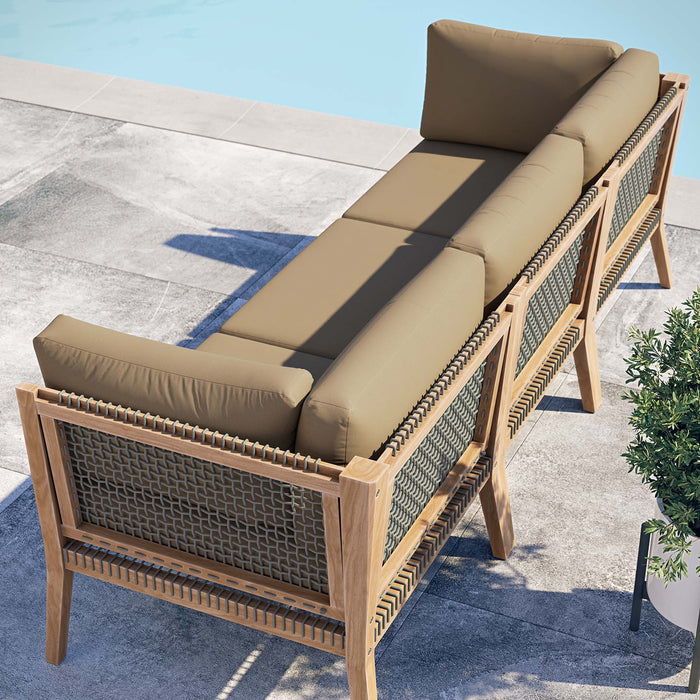 Clearwater Outdoor Patio Teak Wood Sofa - view 15