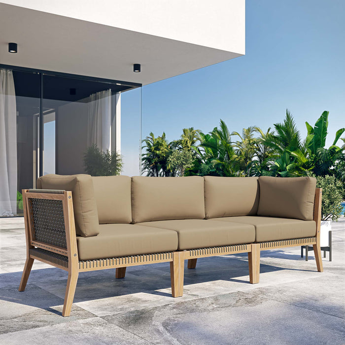Clearwater Outdoor Patio Teak Wood Sofa - view 12