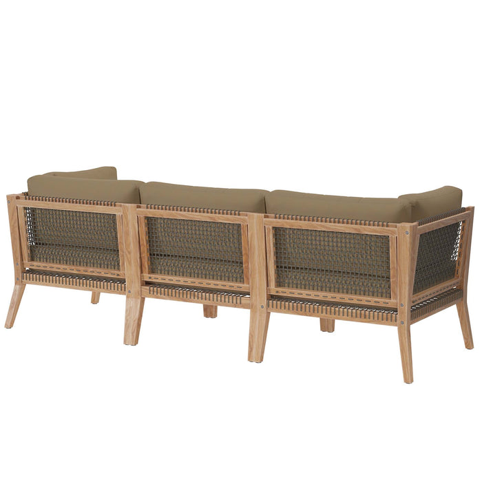Clearwater Outdoor Patio Teak Wood Sofa - view 21