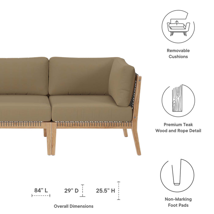 Clearwater Outdoor Patio Teak Wood Sofa - view 14