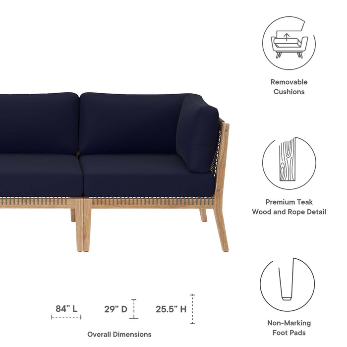 Clearwater Outdoor Patio Teak Wood Sofa - view 25