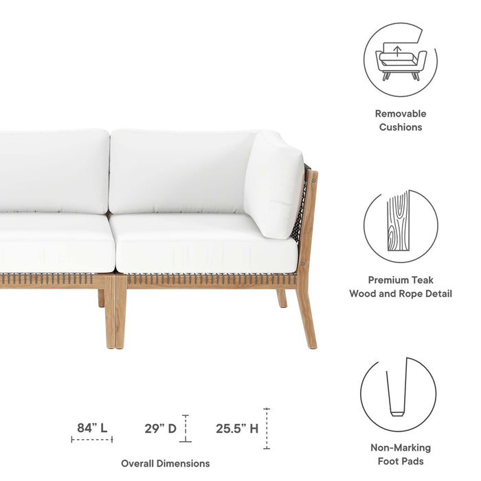 Clearwater Outdoor Patio Teak Wood Sofa - view 36
