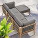 Clearwater Outdoor Patio Teak Wood 4-Piece Sectional Sofa - in lifestyle setting