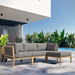 Clearwater Outdoor Patio Teak Wood 4-Piece Sectional Sofa - Modway \outdoor\sofas & sectionals