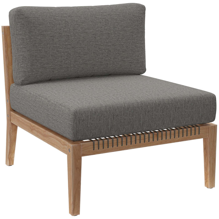 Clearwater Outdoor Patio Teak Wood 4-Piece Sectional Sofa - view 7