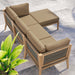 Clearwater Outdoor Patio Teak Wood 4-Piece Sectional Sofa - view 18