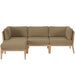Clearwater Outdoor Patio Teak Wood 4-Piece Sectional Sofa - view 16