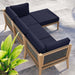 Clearwater Outdoor Patio Teak Wood 4-Piece Sectional Sofa - view 32