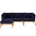 Clearwater Outdoor Patio Teak Wood 4-Piece Sectional Sofa - view 30