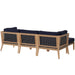 Clearwater Outdoor Patio Teak Wood 4-Piece Sectional Sofa - view 37