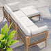 Clearwater Outdoor Patio Teak Wood 4-Piece Sectional Sofa - view 46