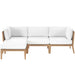 Clearwater Outdoor Patio Teak Wood 4-Piece Sectional Sofa - view 44