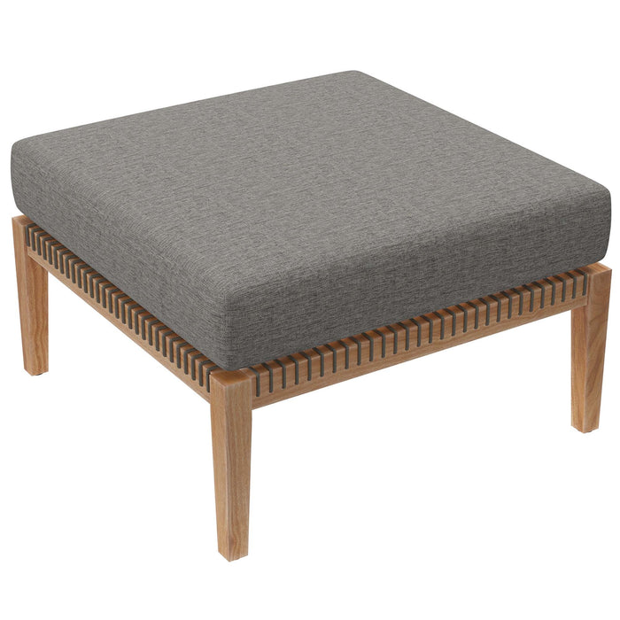 Clearwater Outdoor Patio Teak Wood 6-Piece Sectional Sofa by Modway - back view