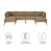 Clearwater Outdoor Patio Teak Wood 6-Piece Sectional Sofa by Modway - view 17